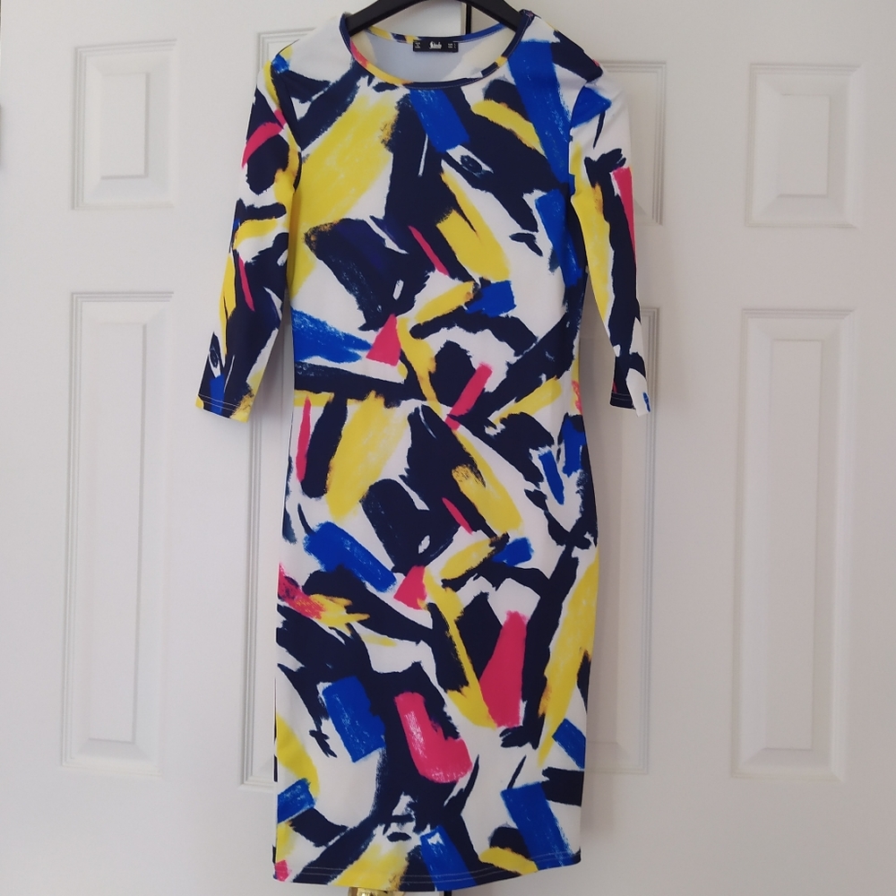 *SALE* Brush Stroke Print Bodycon Dress